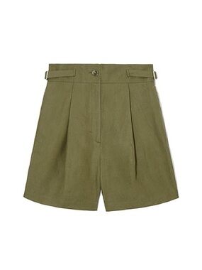 NEW COS Olive High-Waist Pleated Women’s Shorts